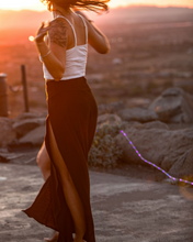 Load image into Gallery viewer, Hemp/Cotton Blend Fem Double-slit Maxi Skirt
