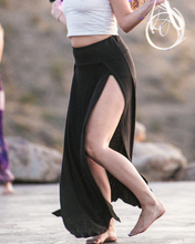 Load image into Gallery viewer, Hemp/Cotton Blend Fem Double-slit Maxi Skirt
