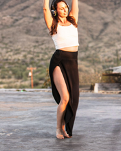 Load image into Gallery viewer, Hemp/Cotton Blend Fem Double-slit Maxi Skirt
